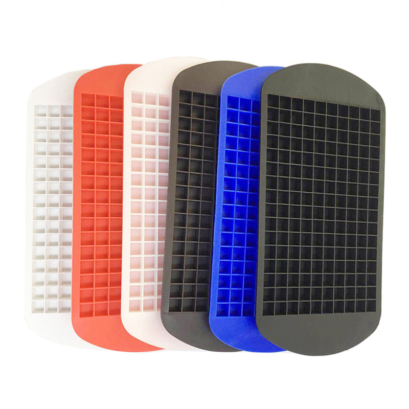 Factory Wholesale Stackable Small Ice Cube Tray Whiskey Silicon Ice Tray 160 Grids Mini Tiny Square Ice Mold for Freeze